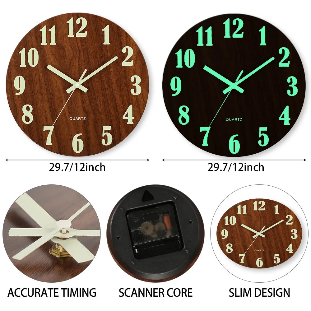 12 Inch Luminous Wall Clock