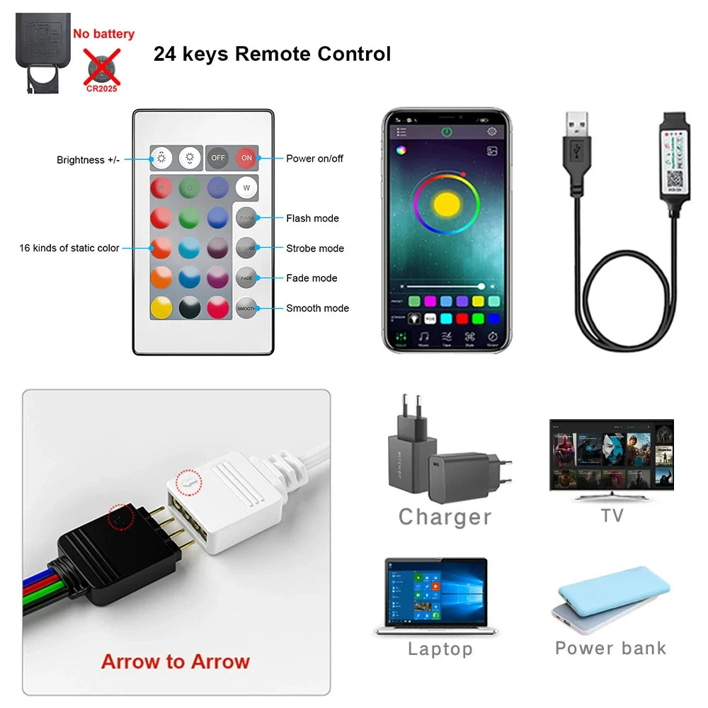 Bluetooth LED Strip Lights Smart SMD 5050 APP