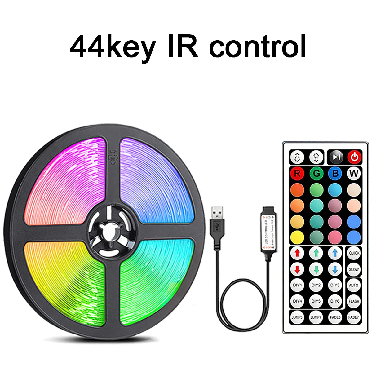 Led Strip Lights with 44 Key Remote Control RGB Tape Led Wall Room for Home