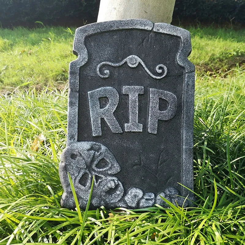 1 pcs Halloween Foam Tombstones Outdoor Home Decoration Bats Skeleton Gravestone