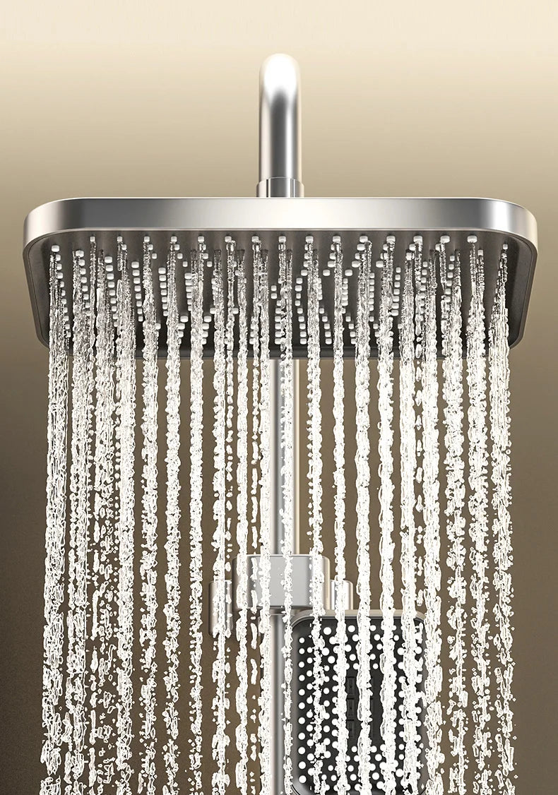 Bathroom Shower Full Set Black, White, and Gray Shower System Set