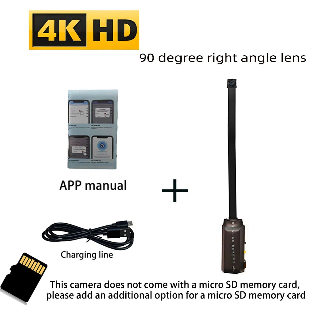 4K HD mini WiFi camera, supports remote viewing, motion detection camera