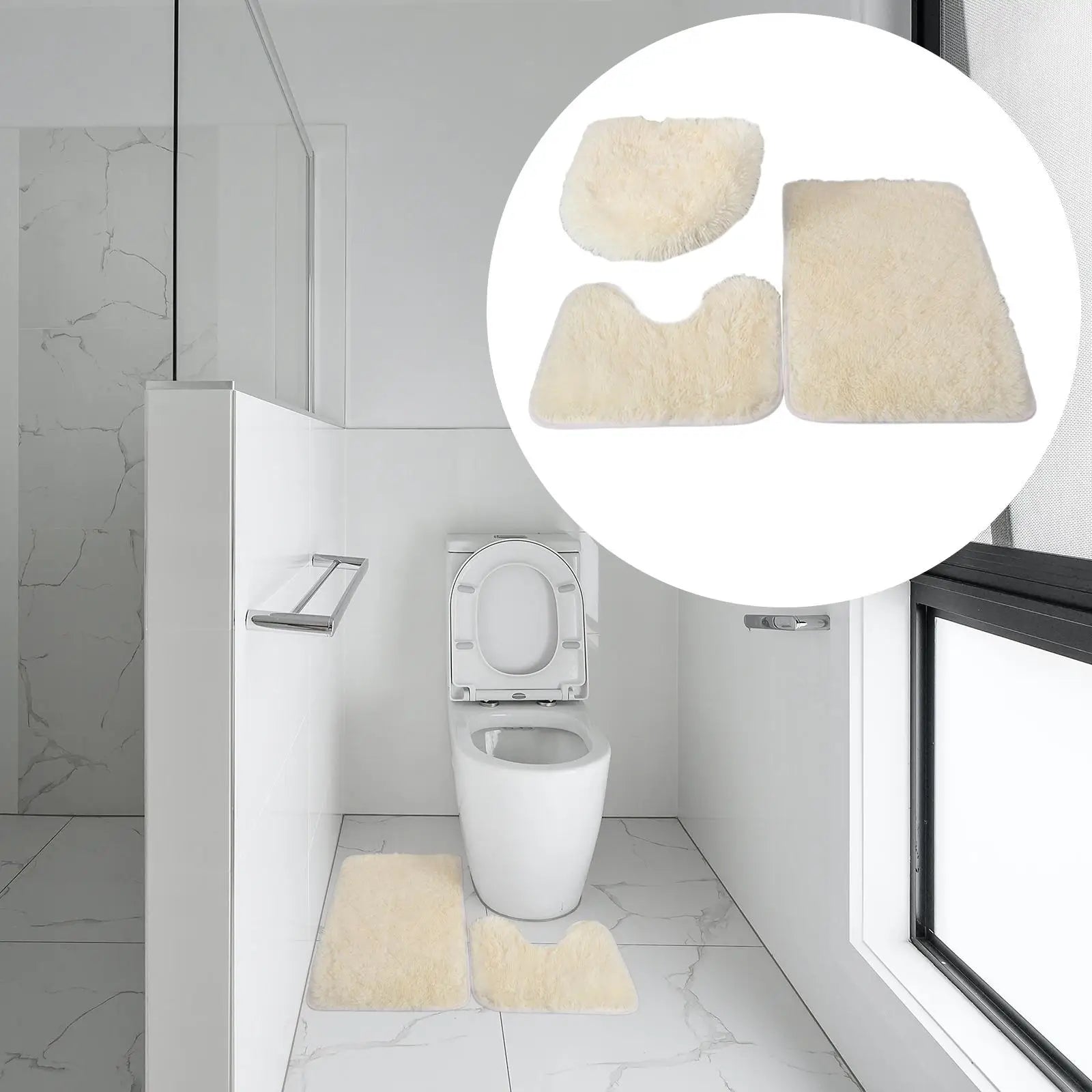 3-Piece Bathroom Rug Set
