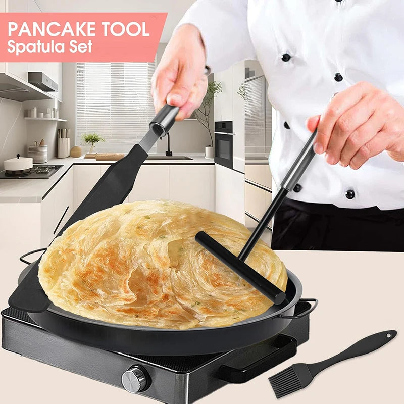 Stainless Steel French Crepe Spreader and Spatula Kit Pancake Cooking Tools