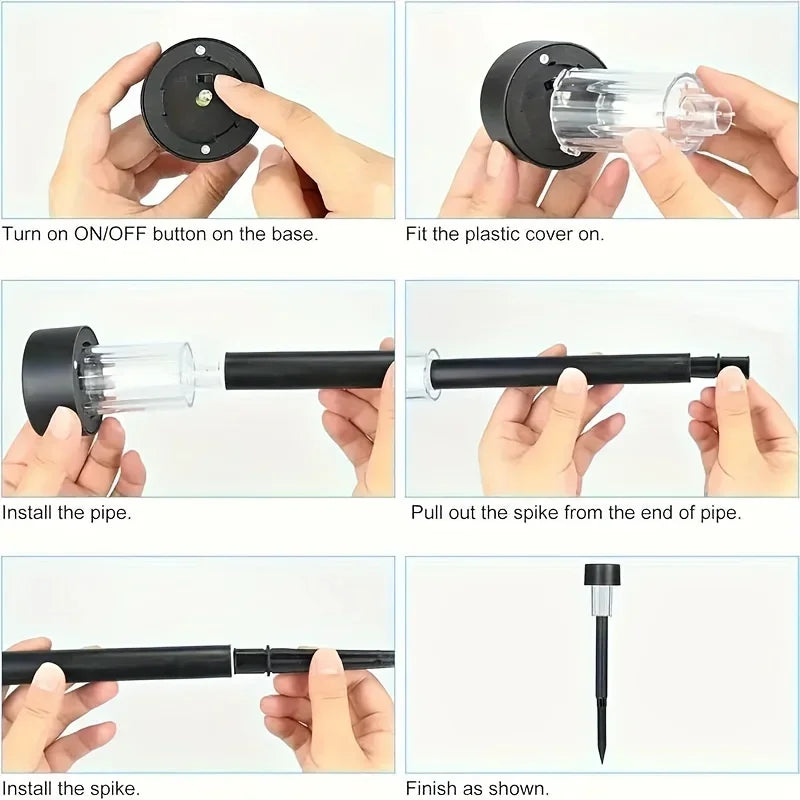 10PCS Solar Lights Powered By Nickel Batteries, Semi Embedded for Lawns and Gardens