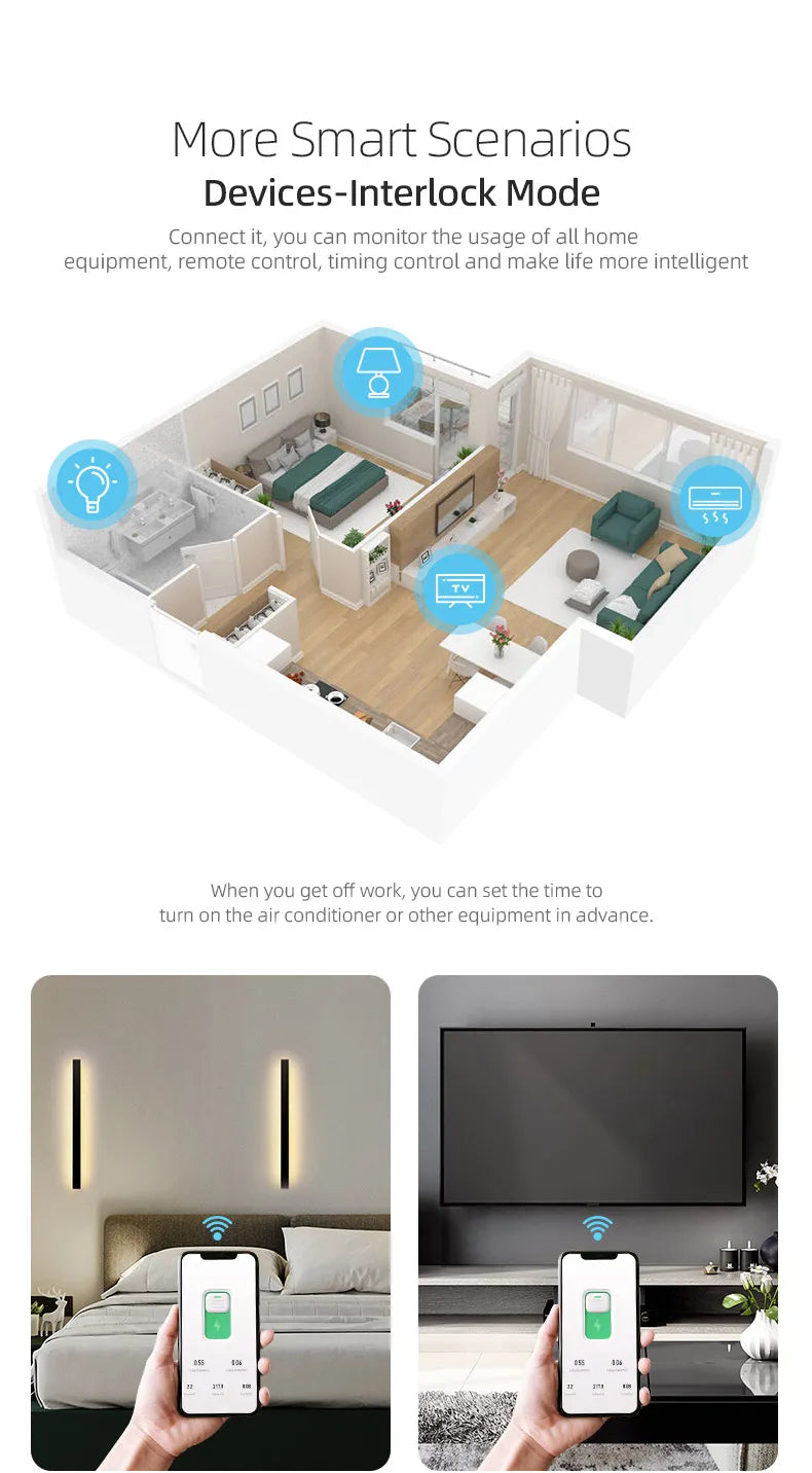 Wifi Smart Circuit Breaker Switch With Metering remote control