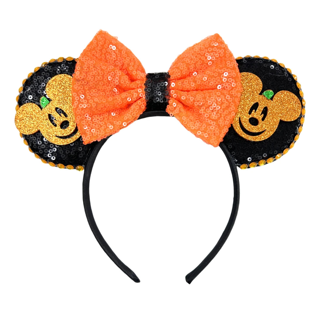 Newest Minnie Ears Headband Halloween Festival Party Sequins Bow Hair Accessories