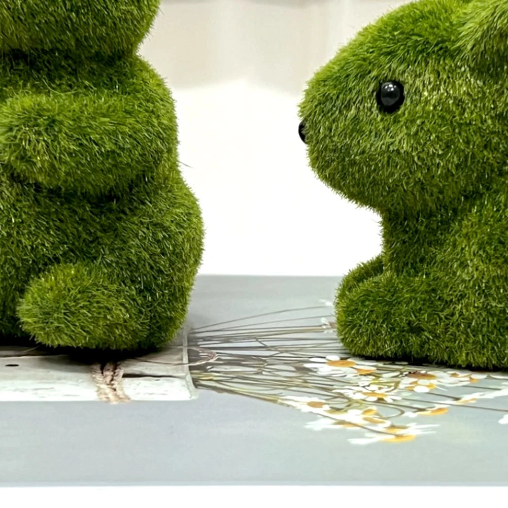 1 Set Simulation Flocking Rabbit Ornament Garden Courtyard Decoration