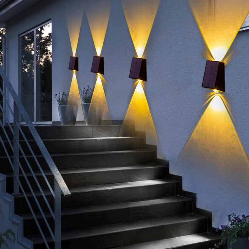 LED Outdoor Wall Solar Lights Waterproof Garden Wall Decoration For Patio Stair Corridor