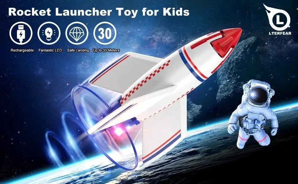 Electric Rocket Launcher New Space Exploration With Parachute Kid Outdoor Toys