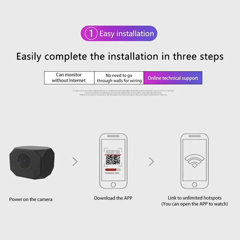 HD Mini Camera WiFi IP/AP Remote Monitoring Lightweight Portable Camcorder
