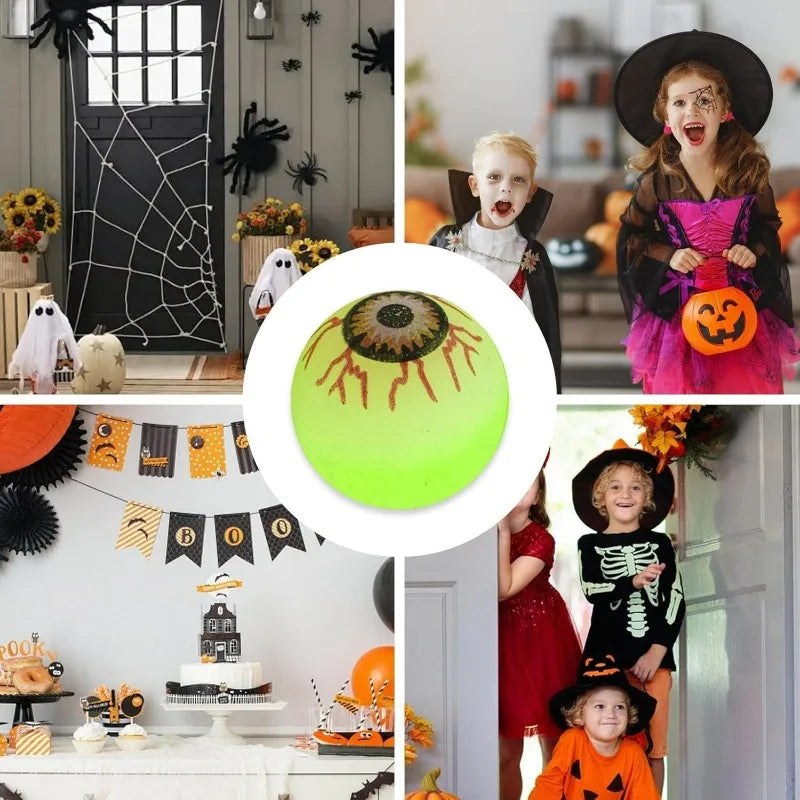 5/50PCS Luminous Bouncing Ball Halloween Glow in The Dark Toys Rubber Fake Eyeball