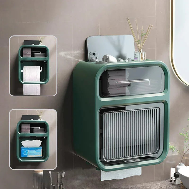 Wall-Mounted Bathroom Tissue Box with Drawer