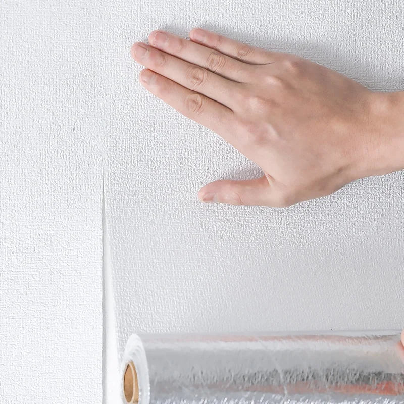 50cmX10m Linen 3D Foam Self-adhesive PVC Solid Color Waterproof Background Wall