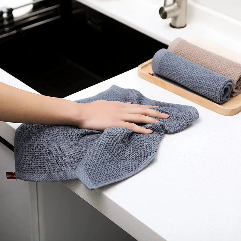 100% Cotton Ultra Soft Absorbent Kitchen Towel Household Cleaning Cloth Dish Rag