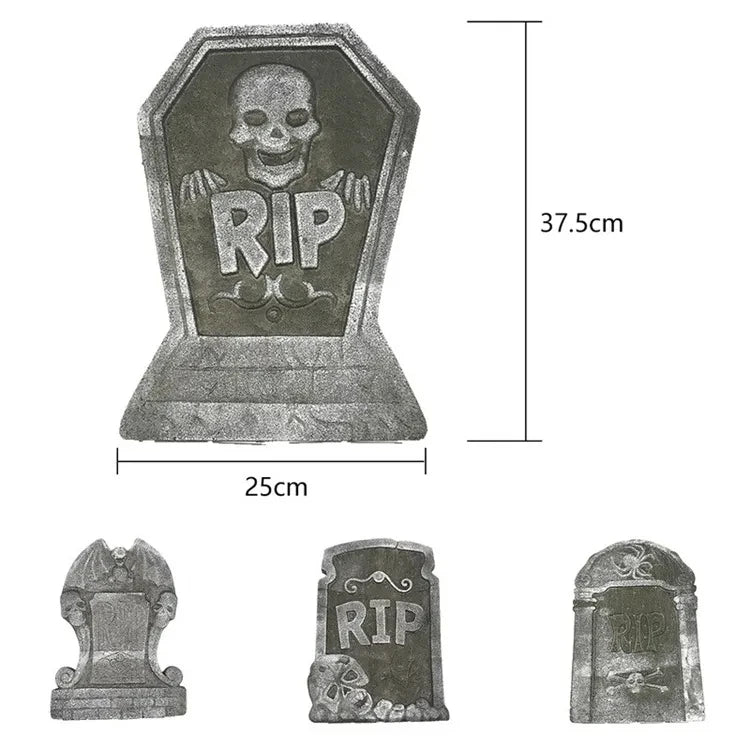 1 pcs Halloween Foam Tombstones Outdoor Home Decoration Bats Skeleton Gravestone