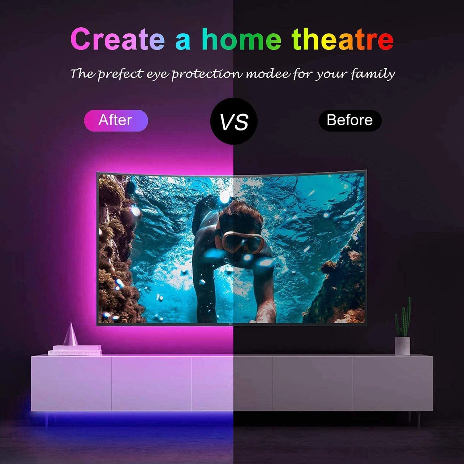 Led Strip Lights with 44 Key Remote Control RGB Tape Led Wall Room for Home