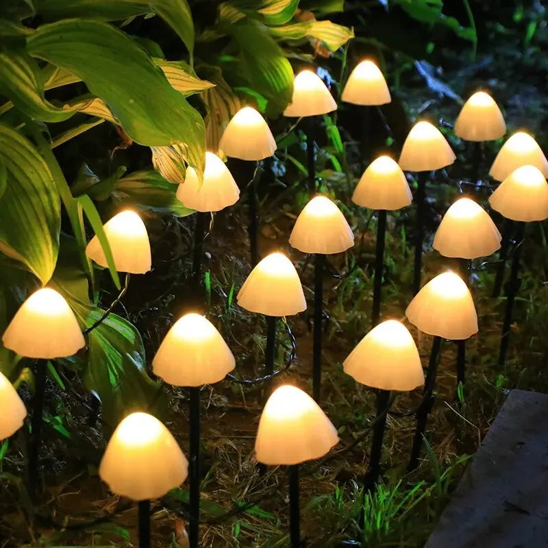 Brighten Up Garden with 10 LED Solar Mushroom Lights!