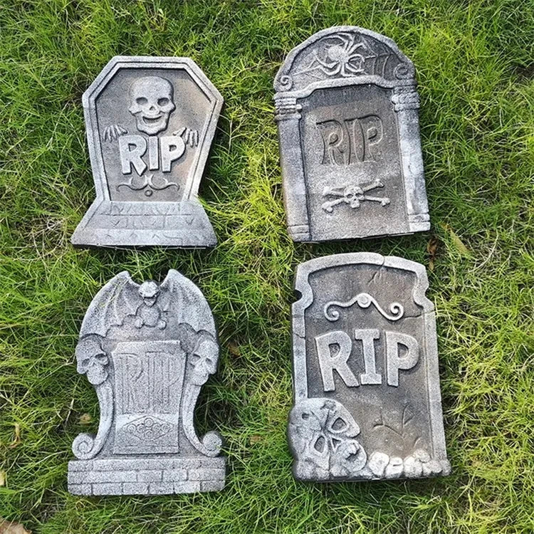 1 pcs Halloween Foam Tombstones Outdoor Home Decoration Bats Skeleton Gravestone