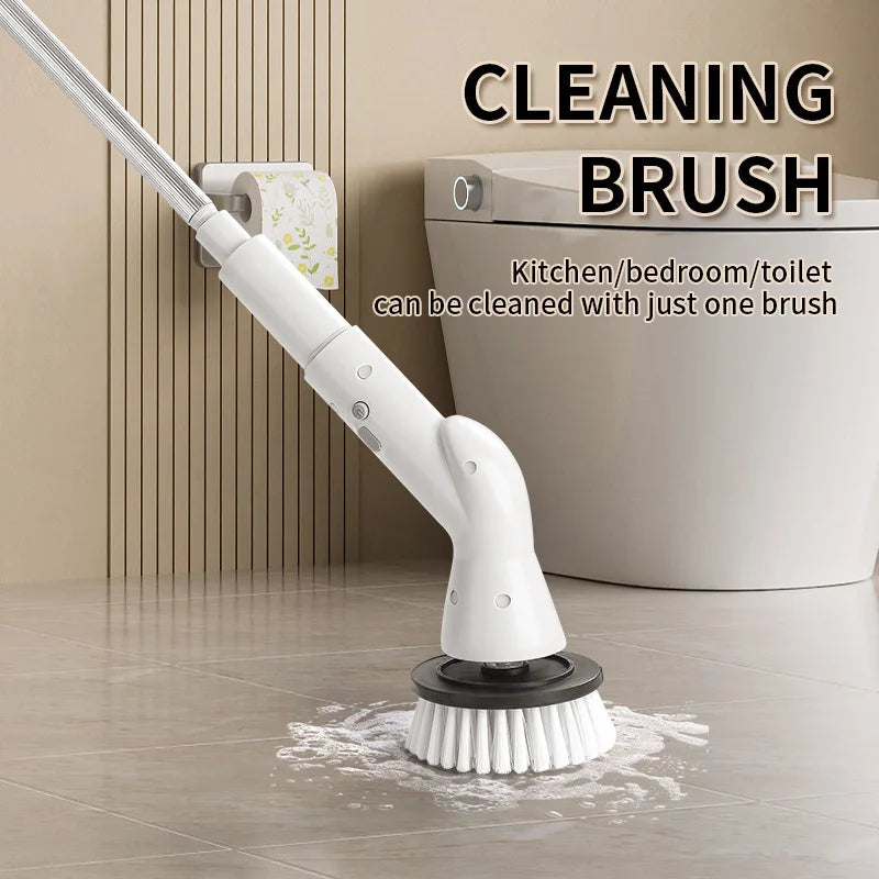 6 in 1 Powerful Electric Cleaning Brush Wireless Spin Scrubber Brush