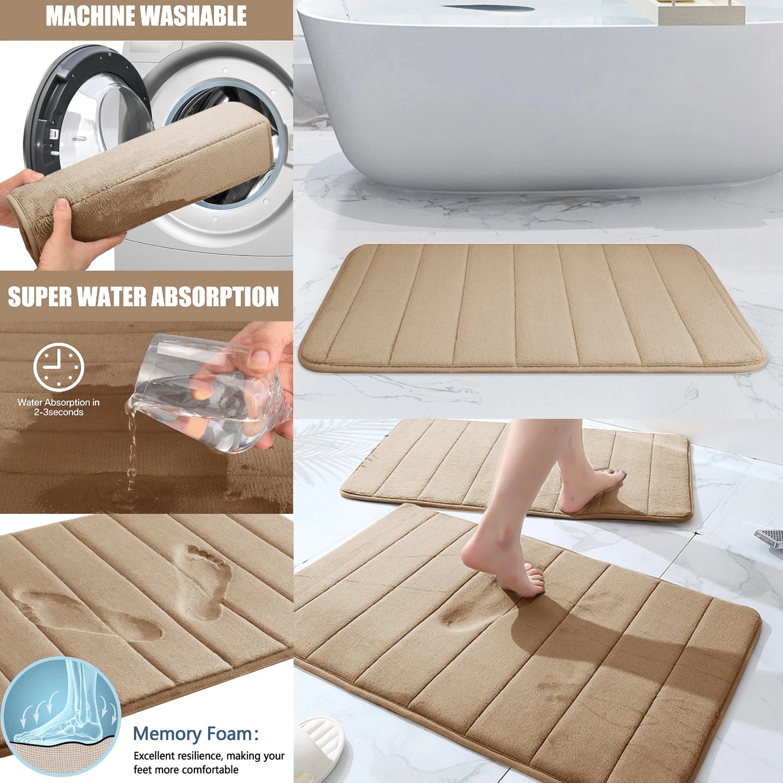 Super Absorbent Memory Foam Bath Mat