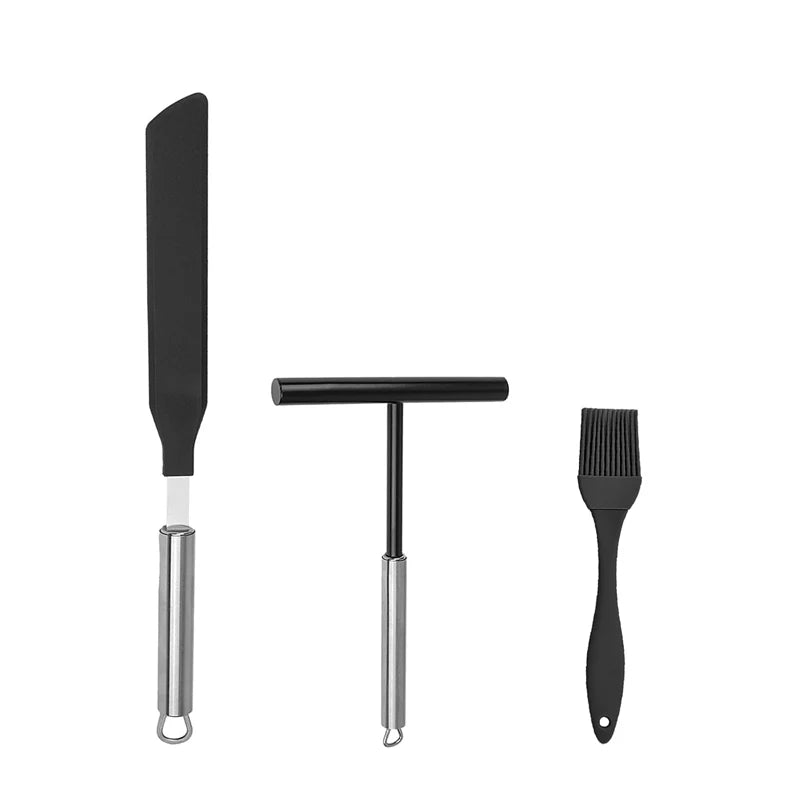 Stainless Steel French Crepe Spreader and Spatula Kit Pancake Cooking Tools