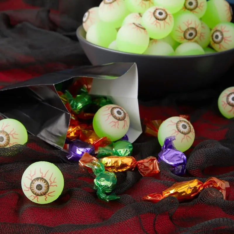 5/50PCS Luminous Bouncing Ball Halloween Glow in The Dark Toys Rubber Fake Eyeball