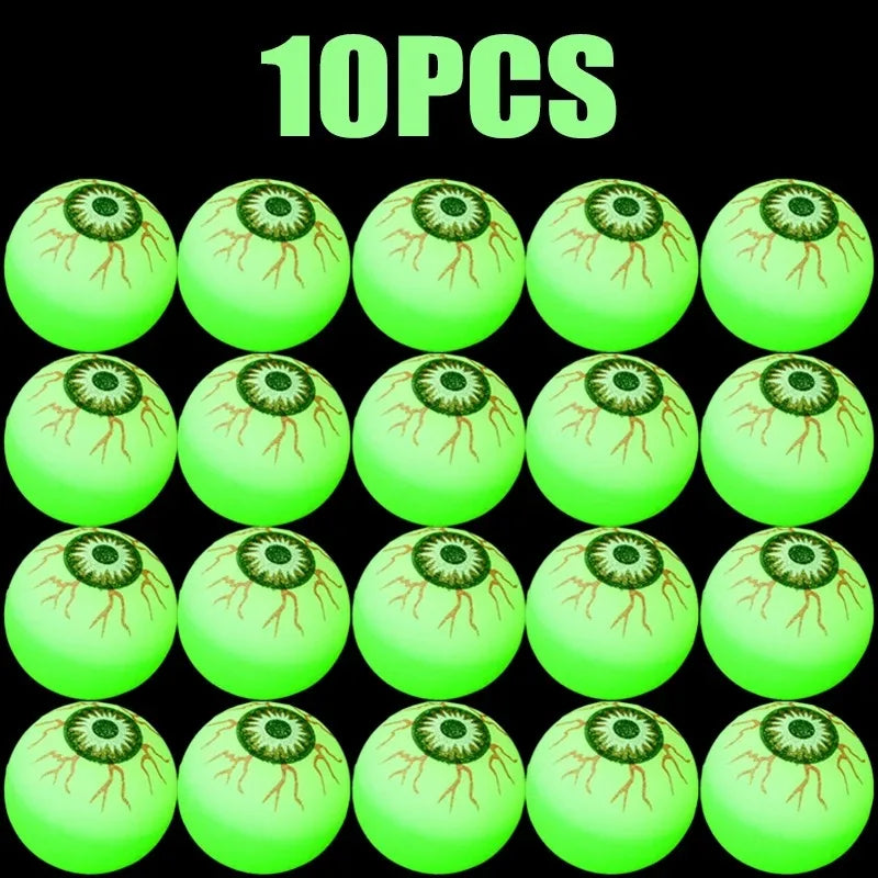 5/50PCS Luminous Bouncing Ball Halloween Glow in The Dark Toys Rubber Fake Eyeball