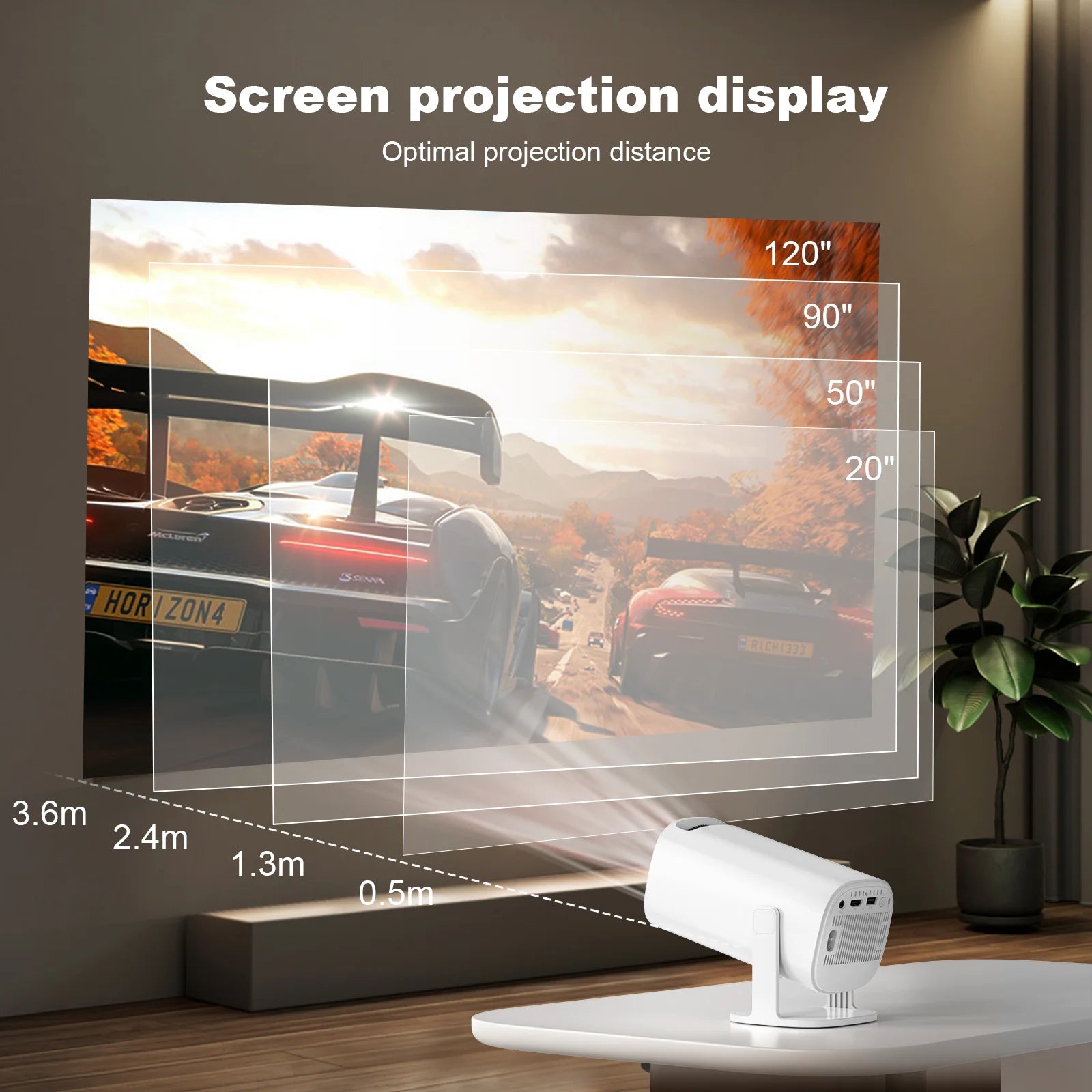 Smart Android 1280*720P Home Cinema Portable Projector