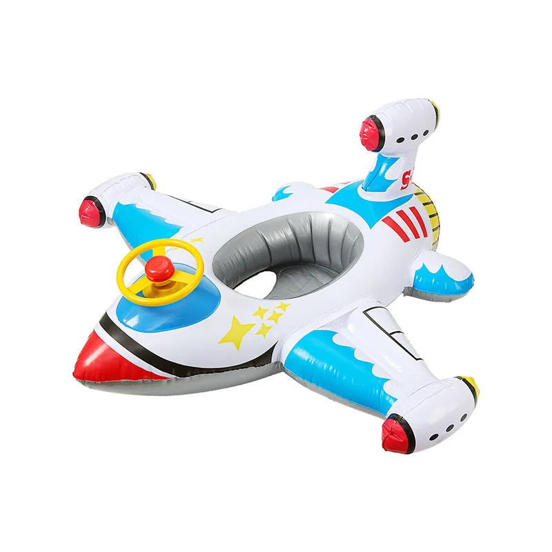 Baby Swim Ring Inflatable Toy Aircraft Shape Swimming Circle Seat Floatie