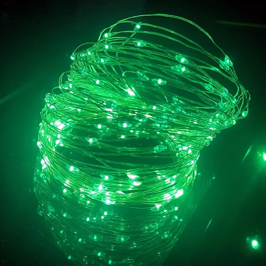 5/10/20M USB LED String Copper Silver Wire Garland Light Waterproof Fairy Decoration
