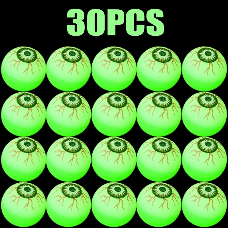 5/50PCS Luminous Bouncing Ball Halloween Glow in The Dark Toys Rubber Fake Eyeball