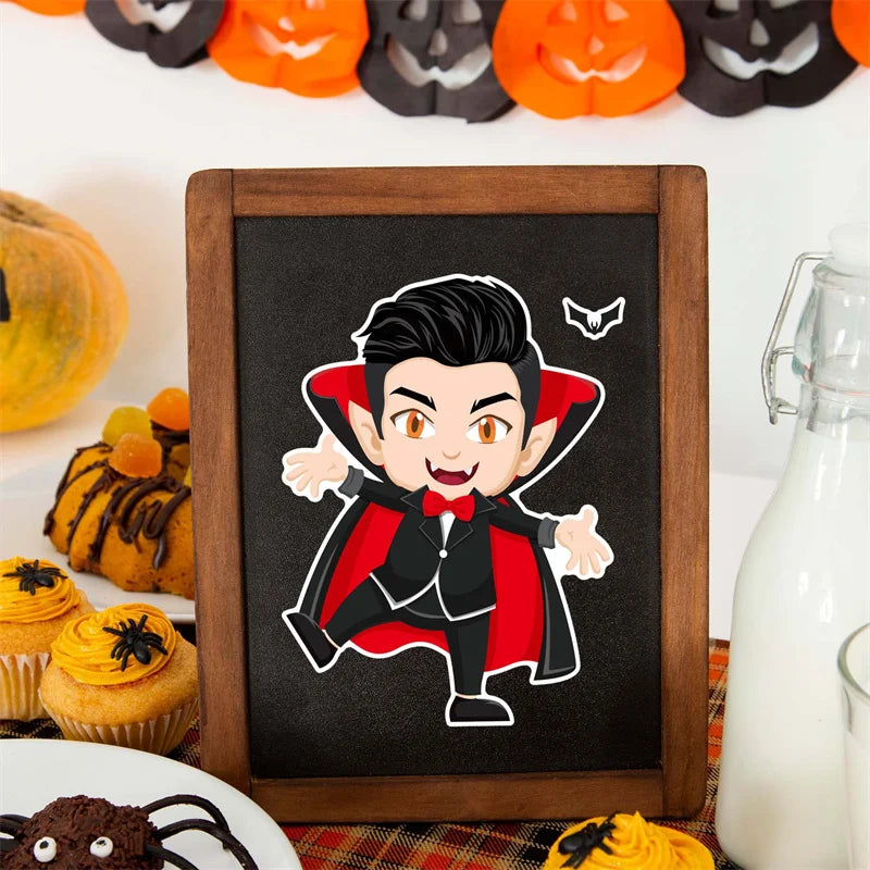 Kids DIY Halloween Stickers Make A Face Prank Puzzle Sticker Party Decoration