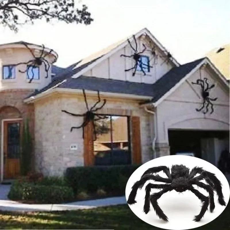 Horror Halloween Giant Black Spider Decoration Haunted House Party Props