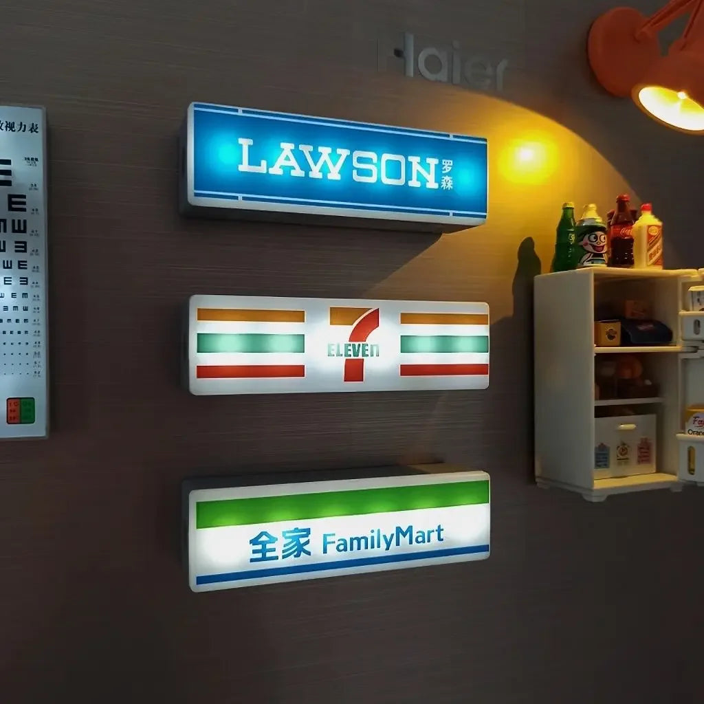 6 Styles 711 Store Light Sign Coffee Shop Magnetic Refrigerator Stickers