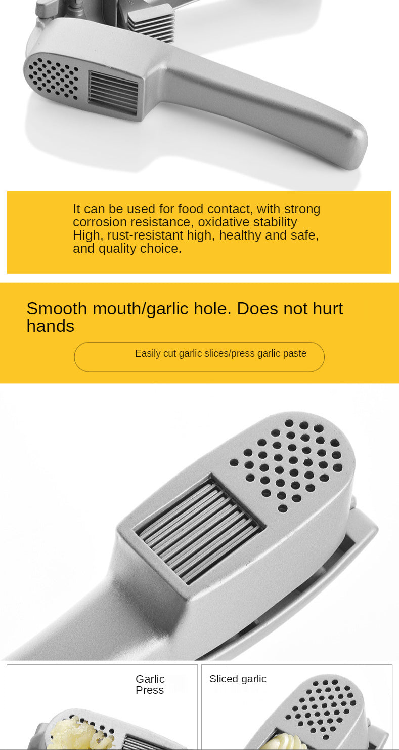 Kitchen household manual garlic press aluminum gadget