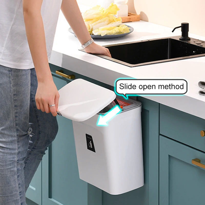7/9L Hanging Trash Can For Kitchen Large Capacity Recycling Garbage basket