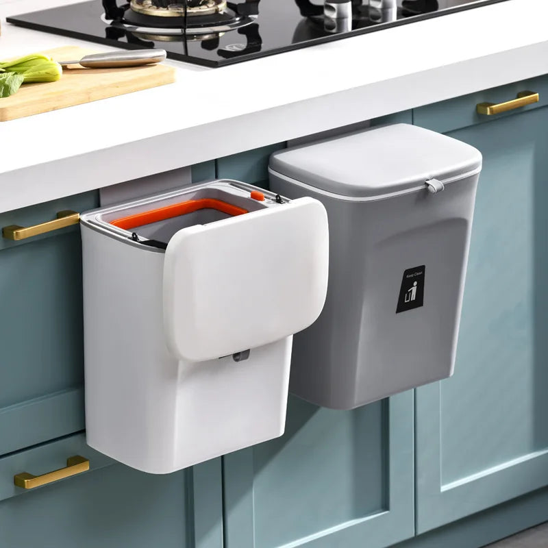 7/9L Hanging Trash Can For Kitchen Large Capacity Recycling Garbage basket