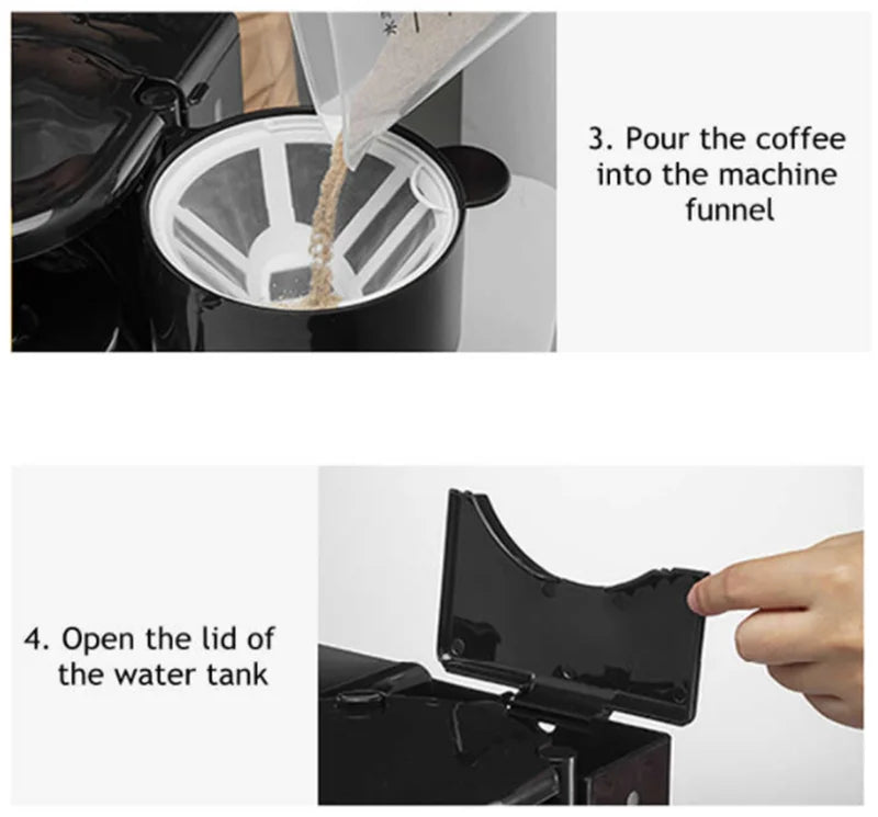 Kitchen 3 In 1 Breakfast Machine Drip Coffee, Toast, Pizza Maker