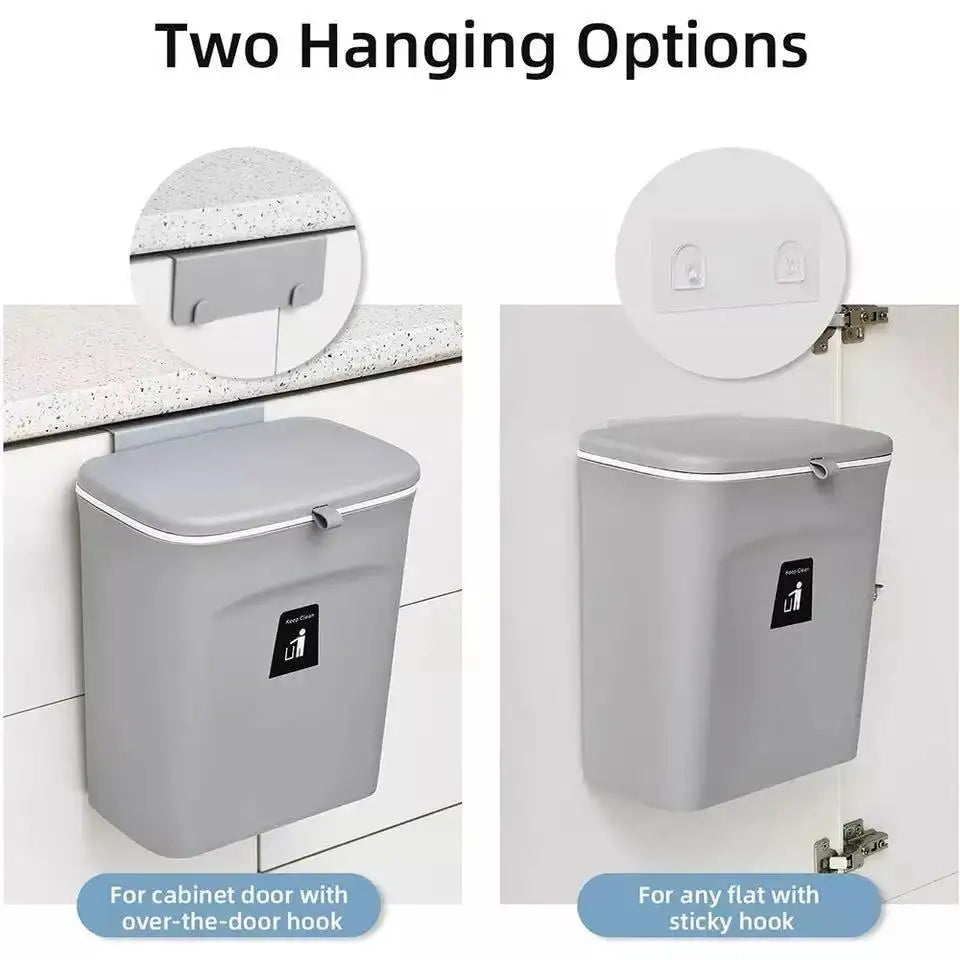 7/9L Hanging Trash Can For Kitchen Large Capacity Recycling Garbage basket