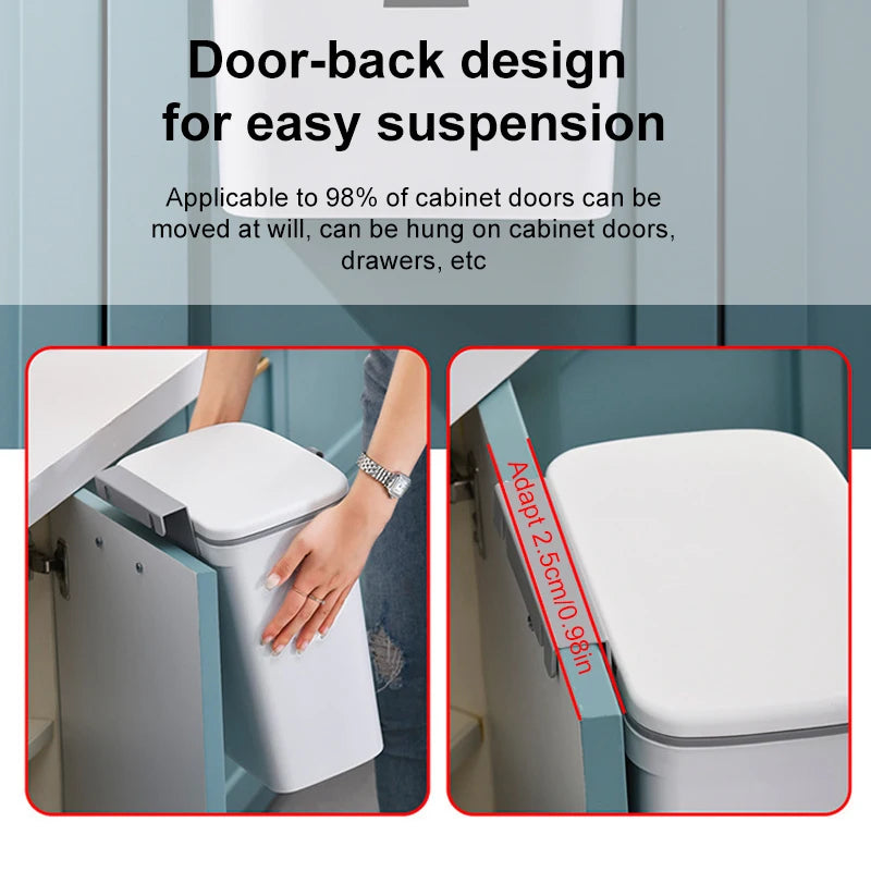 7/9L Hanging Trash Can For Kitchen Large Capacity Recycling Garbage basket
