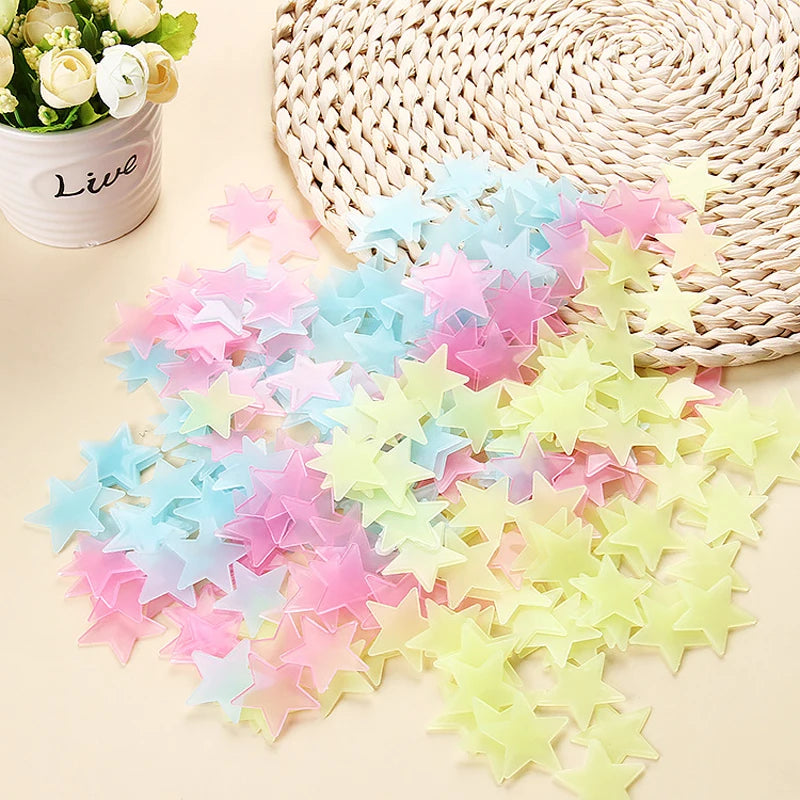 100Pcs Luminous Wall Stickers Glow In The Dark Stars For Home Decor