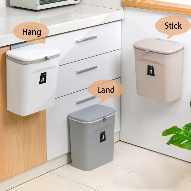 7/9L Hanging Trash Can For Kitchen Large Capacity Recycling Garbage basket