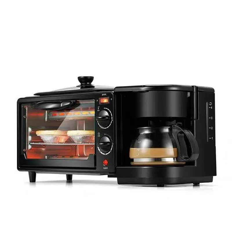 Kitchen 3 In 1 Breakfast Machine Drip Coffee, Toast, Pizza Maker