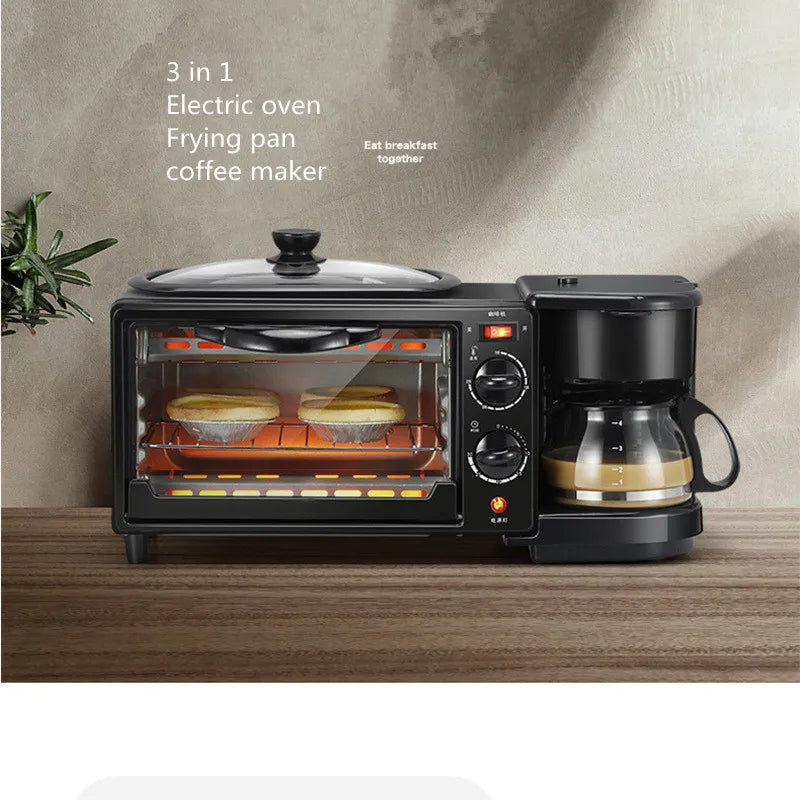 Kitchen 3 In 1 Breakfast Machine Drip Coffee, Toast, Pizza Maker