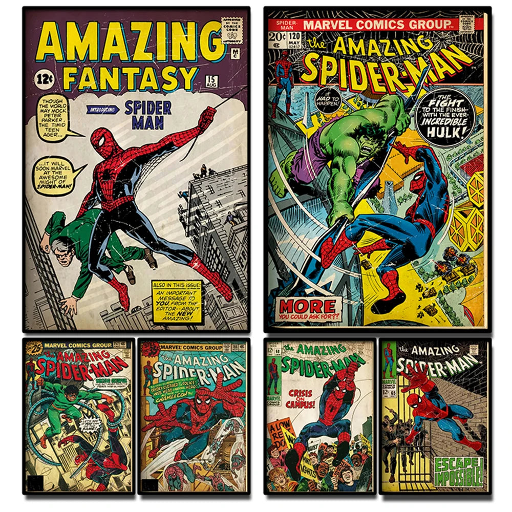 Retro Marvel Super Hero Wall Art