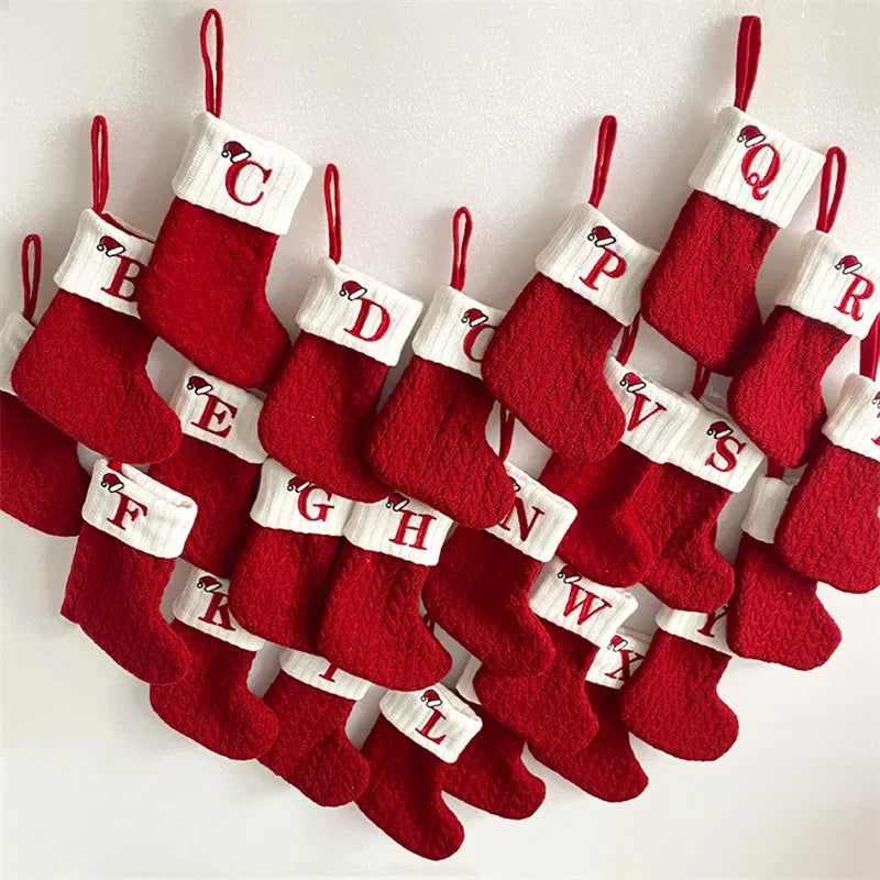 Alphabet Knitting Socks Christmas Tree Ornaments Decoration for Home