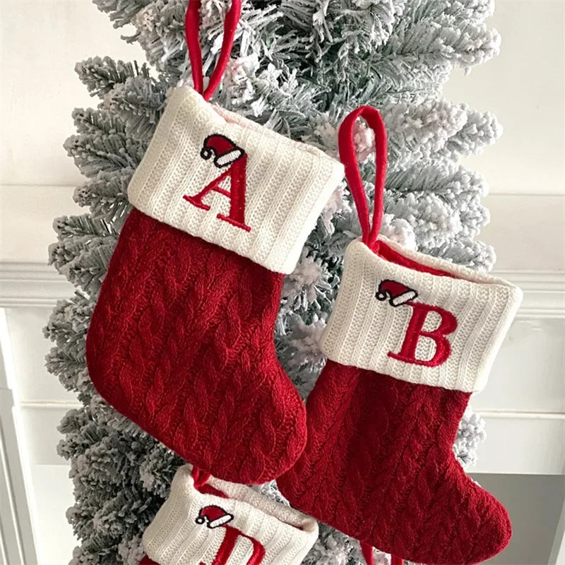 Alphabet Knitting Socks Christmas Tree Ornaments Decoration for Home