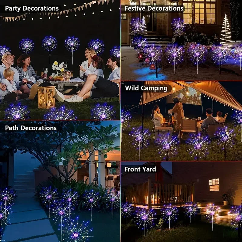 Outdoor Waterproof Solar Garden Lights 8 Lighting Modes with Remote Control