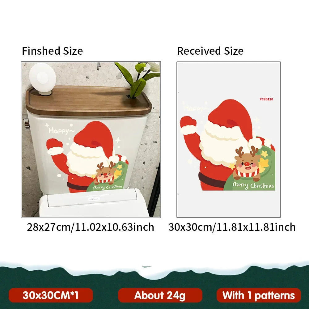 3D Santa Claus Break-Through Wall Decal PVC Removable Christmas Wall Window Sticker
